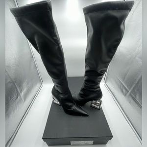 Dolce & Gabbana Nappa-effect fabric boots with 3.5 heel black 39